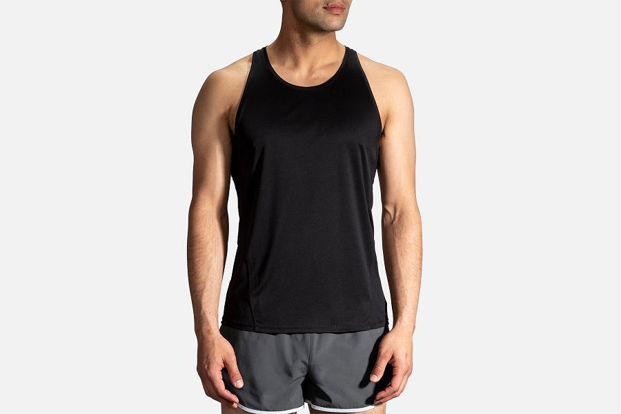 Brooks Stealth Men Sport Clothes & Running Singlet Black VAH394706